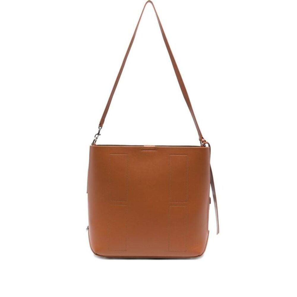 HOGAN Leather Tote Bag Women BROWN Handbags